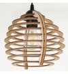 Lampa wisząca na podsufitce 6 cm z drewnianym, ażurowym kloszem 21 cm w kształcie kuli, E27 LIGHT HOME