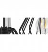 Lampa wisząca na szerokiej listwie 60 cm, 3 klosze druciane czarne metalowe 18 cm ze srebrnym, chromowanym wykończeniem, E27 LIGHT HOME