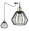 Lampa wisząca typu pająk, druciany czarny klosz 18 cm ze złotym wykończeniem, E27 LIGHT HOME