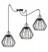 Lampa wisząca typu pająk, 3 czarne druciane klosze 18 cm, srebrne, chromowane wykończenie, E27 LIGHT HOME