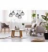 Lampa wisząca typu pająk, 5 czarnych drucianych kloszy metalowych 18 cm, srebrne, chromowane wykończenie, E27 LIGHT HOME