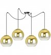 Lampa wisząca typu pająk, 4 klosze szklane złote kule 20 cm, E27 LIGHT HOME