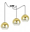 Lampa wisząca typu pająk, 3 klosze szklane złote kule 15 cm, E27 LIGHT HOME
