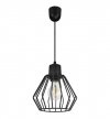 Lampa wisząca zwis, druciany czarny klosz metalowy 18 cm z czarnym wykończeniem, podsufitka 6 cm, E27 LIGHT HOME