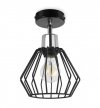 Kinkiet spot regulowany, czarny klosz druciany metalowy 18 cm, srebrne, chromowane wykończenie, E27 LIGHT HOME