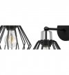 Kinkiet ścienny, czarny klosz druciany metalowy 18 cm, srebrne, chromowane wykończenie, proste ramię, E27 LIGHT HOME
