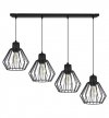 Wisząca lampa regulowana, NUVOLA, 4 źródła światła E27, czarna, na listwie LIGHT HOME