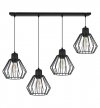 Wisząca lampa regulowana, NUVOLA, 4 źródła światła E27, czarna, na listwie LIGHT HOME