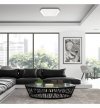 Nowoczesna, minimalistyczna lampa plafon LED QUADRO biała, z pilotem LIGHT HOME