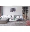Lampa Wisząca Żyrandol z Eleganckim Abażurem Szary Welur 45 cm MEDIOLAN LIGHT HOME
