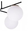 Lampa Sufitowa Żyrandol Czarny, Klosze Szklane Mleczne, E14 LIGHT HOME