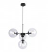 Lampa Wisząca Sufitowa z Regulacją, Żyrandol Czarny, Bezbarwne Klosze, E14 LIGHT HOME