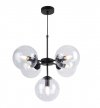 Lampa Wisząca Sufitowa Styl Loftowy, Żyrandol Czarny, Bezbarwne Klosze, E14 LIGHT HOME