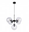 Lampa Wisząca Sufitowa Styl Loftowy, Żyrandol Czarny, Bezbarwne Klosze, E14 LIGHT HOME