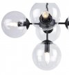 Lampa Wisząca Sufitowa Styl Loftowy, Żyrandol Czarny, Bezbarwne Klosze, E14 LIGHT HOME
