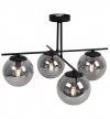Lampa Sufitowa Żyrandol Czarny w Stylu Loft, Grafitowe Klosze, E14 LIGHT HOME