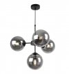Lampa Wisząca Sufitowa z Regulacją, Żyrandol Czarny, Grafitowe Klosze, E14 LIGHT HOME
