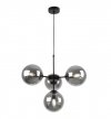 Lampa Wisząca Sufitowa z Regulacją, Żyrandol Czarny, Grafitowe Klosze, E14 LIGHT HOME