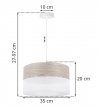 Lampa wisząca WOOD, biały abażur loft z dodatkiem dębowego forniru, 35cm