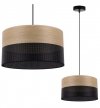 Lampa sufitowa WOOD, 30cm, czarny abażur z drewnianą naturalną okleiną