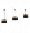 Lampa sufitowa WOOD, 30cm, czarny abażur z drewnianą naturalną okleiną