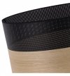 Lampa sufitowa WOOD, 30cm, czarny abażur z drewnianą naturalną okleiną