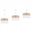 Lampa wisząca WOOD, okrągły abażur loft do jadalni i salonu, E27