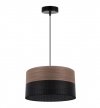 Lampa wisząca WOOD, czarny abażur z dodatkiem orzechowego forniru