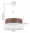 Lampa sufitowa WOOD, biały elegancki abażur z forniru orzechowego, 44cm