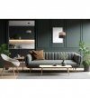 Lampa sufitowa WOOD, czarny abażur loft ze złocistym fornirem, 20cm