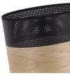 Lampa sufitowa WOOD, czarny abażur loft ze złocistym fornirem, 20cm