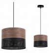 Lampa sufitowa WOOD, pojedyczny abażur 20cm z eleganckim fornirem orzechowym