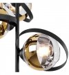 Lampa wisząca RONDA, czarno-złoty żyrandol nad stół i wyspę, ringi, gwint E27