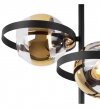 Lampa sufitowa RONDA, czarne pierścienie, złote eleganckie klosze kule, E27