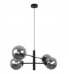 Lampa sufitowa VICENZA, czarny żyrandol loft, elegancki, grafitowe klosze kule, E14