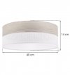 Lampa sufitowa WOOD, biały plafon z fornirem do salonu, jadalni, sypialni, 40cm