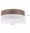Lampa sufitowa WOOD, biało-beżowy abażur z naturalnym drewnem, nowoczesny