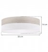 Lampa typu plafon WOOD, biało-beżowy okrągły żyrandol 50cm, elegancki, 3xE27