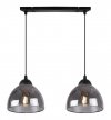 Lampa sufitowa VENICE, wisząca, podwójna, listwa nad stół i wyspę, grafitowe szklane klosze
