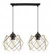 Lampa wisząca STELLA, sufitowa, złota, czarna listwa loft nad stół i wyspę, nowoczesna, glamour