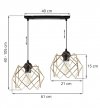 Lampa wisząca STELLA, sufitowa, złota, czarna listwa loft nad stół i wyspę, nowoczesna, glamour