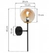 Lampa ścienna SIENA, czarny kinkiet ze złotymi dodatkami, styl loftowy, do łazienki, sypialni, przedpokoju