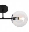 Lampa typu kinkiet SIENA, czarny plafon ścienny, sufitowy, srebrne akcenty glamour, szklany klosz kula