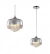 Lampa wisząca sufitowa żyrandol LUNA, kolor chrom, glamour, pojedyncza