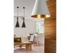 AZZARDO VITA AZ1340 LAMPA WISZĄCA Z KLOSZEM BIAŁO ZŁOTA