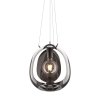 LAMPA WISZĄCA CHROM SZKLANA CZARNY KLOSZ P19066B-D30 MOON 