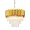 LAMPA WISZĄCA GLAMOUR SZKLANA ŻYRANDOL KRYSZTAŁOWY Z KRYSZTAŁKAMI ZŁOTA DO SALONU SYPIALNI ZUMALINE 20149PM PRIMA