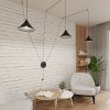 LAMPA WISZĄCA DO MONTAŻU NA ŚCIANIE Z WTYCZKĄ EMIBIG ABRAMO 3 BLACK