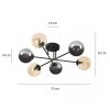LAMPA SUFITOWA KULE SZKLANE CZARNA DO SALONU SYPIALNI POKOJU EMIBIG BRENDI 6B BL MIX 3