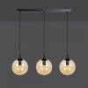 LAMPA WISZĄCA CZARNA NA LISTWIE KULE SZKLANE BURSZTYNOWE POTRÓJNA DO SALONU KUCHNI JADALNI NAD STÓŁ EMIBIG COSMO 3 BL 713/3